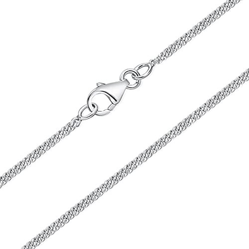 DTPsilver® 925 sterlingsilver tunt halsband/pansarkedja – karbinhake – bredd: 1,5 mm – olika längder: 40, 45, 51, 55, 61 cm, Sterlingsilver