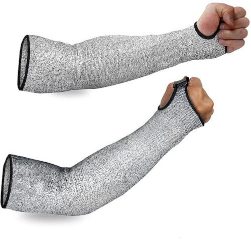 Cut Resistant Sleeves with Thumb Hole, Level 5 Protection, Slash Resistant Safety Protective Arm Sleeve Arm Protection Sleeves Gardening Arm Protectors Garden Gloves Welding Gloves