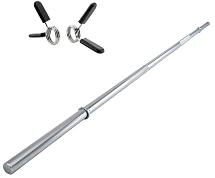 POWER-XTREME Langhantelstange 30mm Hantelstange | 167cm | gerändelte Griffflächen | glatte Aufnahme | verchromt | Federverschlüsse | Studioqualität