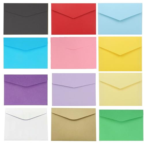 120 Pezzi Mini Buste Lettere Colorate in 12 Diversi Colori - Per Matrimoni, Biglietti Auguri, Comunioni O Battesimi, Gioielli O Semi (11.5 x 8cm)