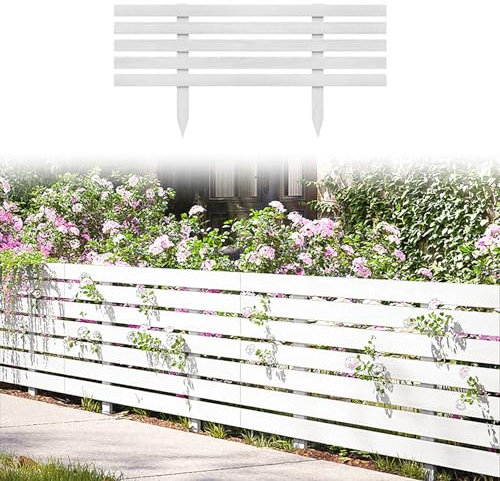 Valla de jardín con barrera para animales, valla decorativa de paisaje para césped, patio delantero, panel de valla de cama de flores para patio, decoración de patio al aire libre