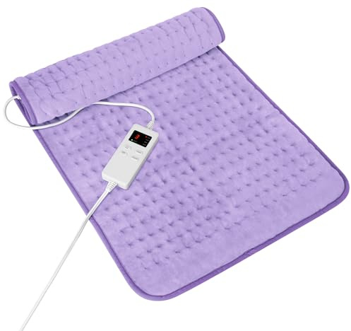 Heating Pad for Period Cramps, Heating Pad for Back/Neck/Shoulder Muscle Pain, 6 Heating Settings & 4 Timers, Auto Shut-Off, Dry/Moist Heat and
