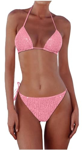 Maillot Bain Sexy Micro Bikini String Femme Mini De Transbronzant Brillant Transparent Ficelle Maillots Deux Pièces 2 Noir Grande Taille Push Up Bandeau Bronzant Ultra Tankini