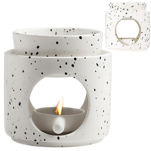 Lampe parfumée avec photophore, lampe parfumée pour huiles essentielles, brûleur d'encens en céramique, diffuseur d'huile parfumée et diffuseur de cire parfumée, réchaud pour huiles essentielles