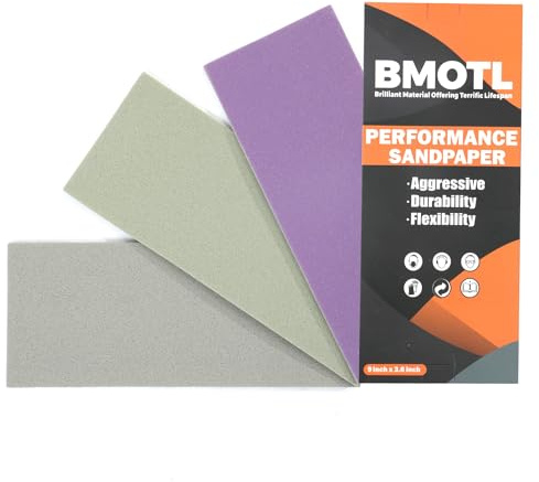 Performance Foam Sandpaper Sheets: 9 x 3.6 Inch, 3Pcs 2000 3000 5000 Assorted High Grit, Wet & Dry Use for Automotive Clear Coat Repair, Ultra Fine Sand Paper for Headlight Restoration