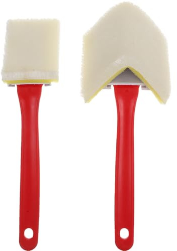 HONMEET Pennello Triangolare per Pittura a Bordo 2 Pezzi Set Strumenti per Pittori Setole Resistenti per Rifinire Angoli e Bordi di Pareti Interne ed Esterne Applicatore Vernice per