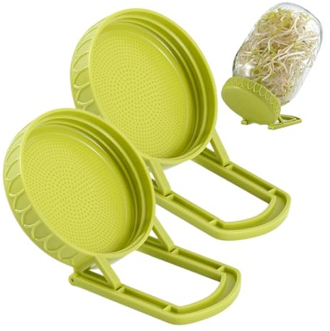 Generico Coperchio per La Germinazione di Barattoli di con Supporto - Kit Germogliatore per Vasetti A Bocca Larga, Germogliatore in A Bocca Larga | Germinatore di Semi Facile per Germogli di SOI