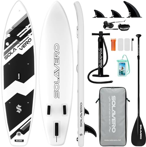 SOLAVERO Stand Up Paddling Board Aufblasbare, 335x 83x15 cm, bis 200kg