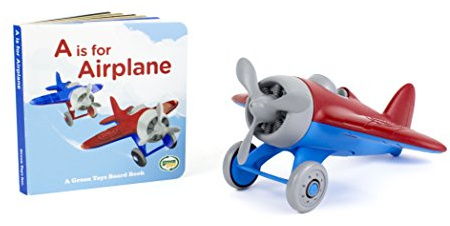 Green Toys Airplane & Board Book (color may vary)