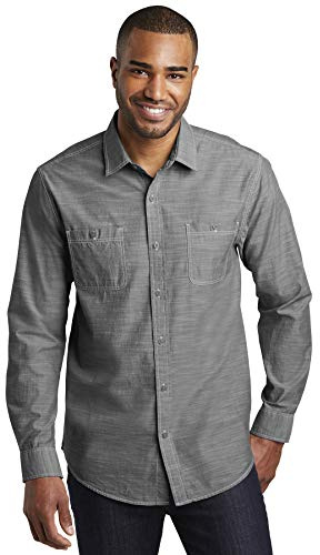 Port Authority Men's Long Sleeve Slub Chambray Button-Down Shirt