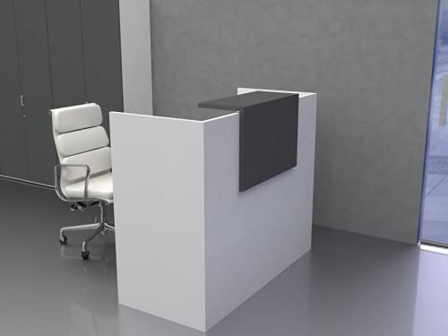 MOSTRADOR Express DE 25mm DE Grosor DE 120X105X50CM con COSTADO. Fabricado EN ESPAÑA. Envio A PENÍNSULA (Blanco-Roble Azabache) Entrega DE 3 A 5 DIAS HABILES
