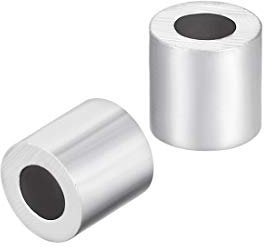 sourcing map M3 Manguito de aluminio Crimp 3 mm. Cuerda de alambre de acero botón de parada clips 30 pcs.