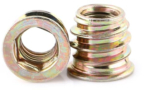 FTVOGUE 20 st ihåligt sexkantigt skruvuttag i kolstål gängat för trämöbler (M8 x 13 mm)