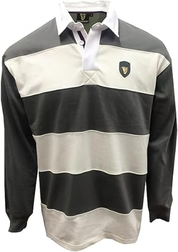 Guinness Langärmliges Rugby-Shirt mit Metallabzeichen in Zinn/Creme