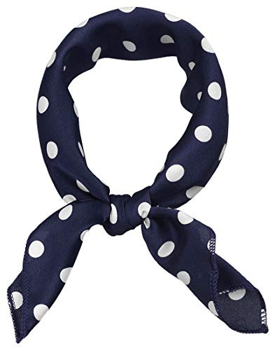 sourcing map 50cm/70cm 1950s Vintage Retro Polka Dot Square Scarf Head Neck Scarves Kerchief Neckerchief Navy Blue Medium
