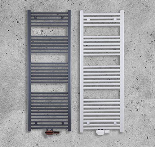 MC Heat Premium Badheizkörper (600x1400 mm Weiß) - Handtuchheizkörper - Handtuchwärmer mit Mittelanschluss