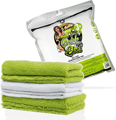 Nuke Guys Confezione da 3 panni in microfibra per auto, 40 x 40 cm, 500 g/m², per una cura professionale dell'auto – panno in microfibra di alta qualità per lavaggio auto