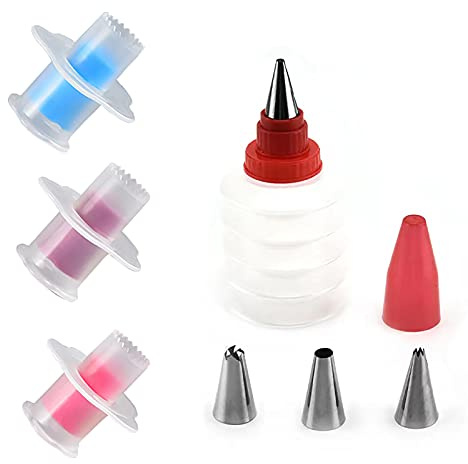3Pcs Plastic Cake Core Remover Cupcake Plunger Cutter Pastry Corer and Cupcake Injector/Decorating Icing 3Pcs Set Stainless Steel Nozzle Set DIY Cake Decorating Tool.