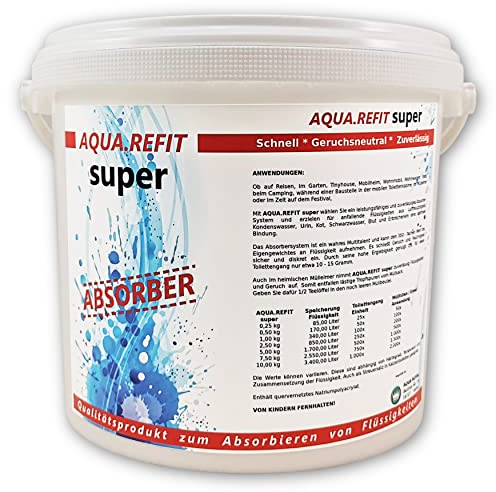 AQUA.REFIT plus Super Absorber Aufsaugen Wohnmobil Camping Toilette Chemie WC Boot Festival Zelten Urinal Urin KOT Flüssigkeit (10 kg) 10,99 €/kg