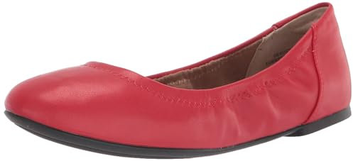 Amazon Essentials Women's Belice Slip On Ballet Flat, Bright Poppy Red, 5.5 UK