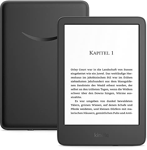 Zertifiziert und generalüberholt Kindle (2022) – Der bisher leichteste und kompakteste Kindle, jetzt mit hochauflösendem 6-Zoll-Display mit 300 ppi | Mit Werbung | Schwarz