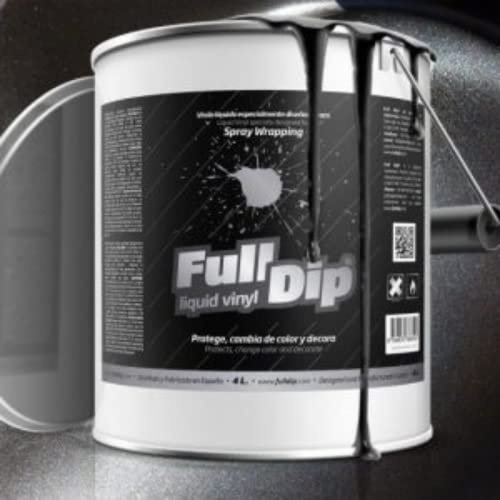 AutoFullCar - Pintura Full Dip para Pintar el Coche - Vinilo Líquido Negro Metalizado - Formato 4 Litros - Listo Para Aplicar