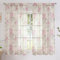 BUHUA Voile Vorhänge Halbtransparent Vorhang im Blumen Vorhänge mit Stangendurchzug Gardinenschals Muster Durchsichtige Vorhänge für Wohnzimmer 2er Set, 137x140cm (HxB) Rosa