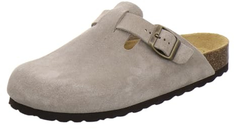AFS-Schuhe 2900 Winter Clogs Damen gefüttert aus Leder Bequeme Hausschuhe mit Fußbett (37 EU, Quarz Nubuk)