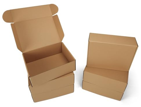 PHAREGE 6 Pack 12x9x4 inch Cardboard Shipping Boxes, Brown Gift Boxes