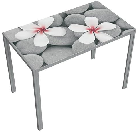 HOGAR24 ES Mesa de Cocina Fija, Mesa de Cristal, Impresión Floral, Diseño Moderno, Medidas: 100 cm (Ancho) x 76 cm (Alto) x 70 cm (Fondo).