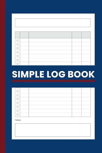 Simple Log Book, Customizable Columns, Inventory, Bills, Income, Expenses, Mileage - A5 Travel Size: Checkboxes, To Do List, Tasks, Daily Activity, Studying, Perfect for Small Businesses & Freelancers