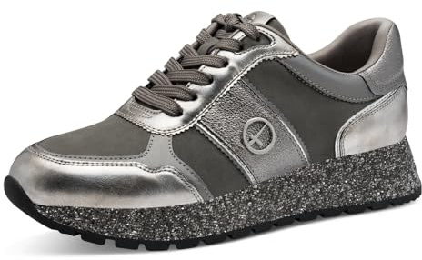Tamaris Baskets Basses pour Femme - Silver Glam - Taille 41 EU, Silver Glam, 41 EU