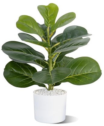 Konstgjord fiolblad fikonträd, 58 cm hög, falsk fikus för hemmakontor vardagsrum dekor estetisk (58 cm - tum)