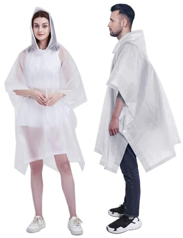 poraceous Poncho de Lluvia Impermeable, 3 en 1 Multifuncional Ligero Chubasquero, Paquete Poncho de Lluvia Reutilizable con Capucha, para Ciclismo, Senderismo, Camping, Actividades al Aire Libre