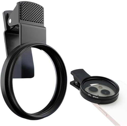 67mm Cpl Filter, Cpl Filter for Phone,Universal Clip-On Polarizing Lens for Smartphones, Phone Lens Attachments, Reduces Glare and Enhances Colors, Ideal for Outdoor Photography and Travel
