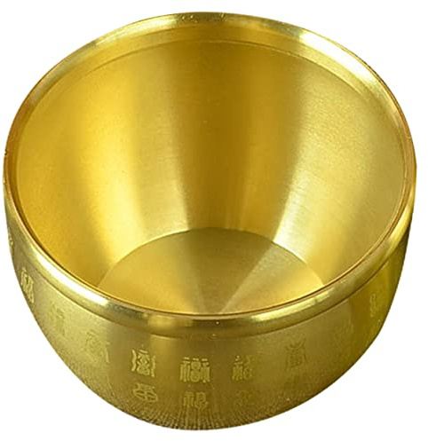 Healifty Cuenco Feng Shui de Latón Cuenco de Riquezas para Ofrendas Decoración de Escritorio para Decoración de Mesa