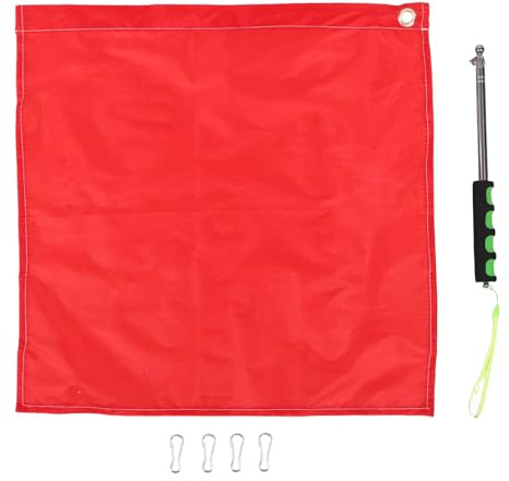 PAMINGONO Set Bandiera Arbitro Equestre Portatile Asta Telescopica 12 M Bandiera Rossa per Addestramento Cavalli Segnalazione Professionale Resistente al Vento per Competizioni Outdoor