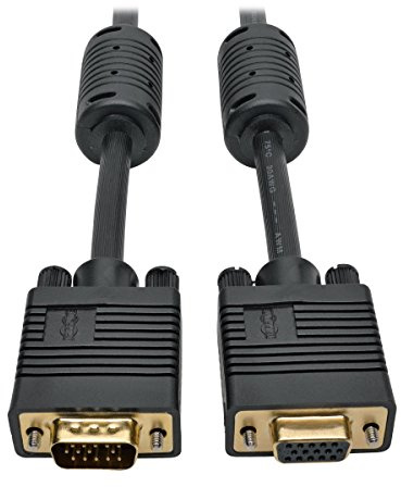 Tripp Lite VGA Monitor Extension Cable RGB Coax High Resolution M/F, 2048 x 1536, Including 1080p HD15, 3ft 3' (P500-003)