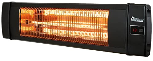 DR. INFRARED HEATER Portable Infrared Indoor and Outdoor Space Heater for Patio, Garage, Commercial & Residential With Remote Control, Without Thermostat, Black