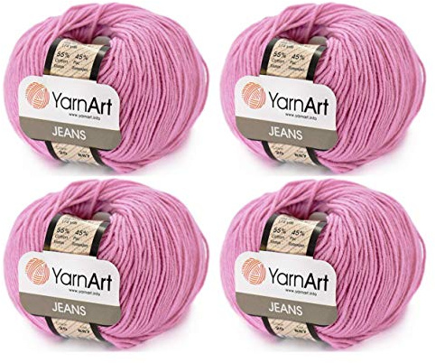 4 Skein 55% Cotton 45% Acrylic YarnArt Jeans Yarn 200 gr 696 yds (20)