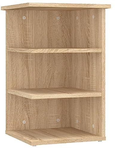 vidaXL Armoire Latérale, Table d'Appoint avec 3 Étagères, Meuble de Rangement, Organisateur de Salon, Moderne, Chêne Sonoma Bois d'Ingénierie