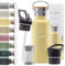Trinkflasche Edelstahl mit Strohhalm, Infuser + 3 Deckel: BPA-frei, Auslaufsicher, Kohlensäure geeignet - Wasserflasche Fahrrad Thermosflasche Isoliert Isolierflasche Sport Wasser Flasche Kinder Tee