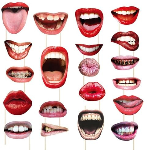 Foto Requisiten,Party Fotoautomat Booth Props Komisch Lippe Mund,Fotobox Accessoires,lustige Fotorequisiten,20 Stück Party Fotoautomat Requisiten,Fotorequisiten Accessoires,für Karneval,Halloween