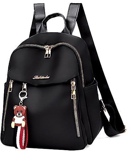 Tokeya Rucksack Damen Klein Cityrucksack Casual Anti Diebstahl Daypack Tagesrucksack Leicht Wasserdicht Schultertasche Verstellbar Frauen Handtasche für Einkauf Reise Arbeit Weekend, Schwarz