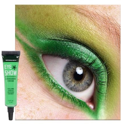 Green Eyeshadow Primer, Violet Color Cut-Crease Eye Based Makeup, Matte Long Lasting Waterproof Pigment for Women, 24 Hours Smudge-Proof Professional Creamy Face Painting