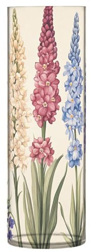 Giacinti - Vaso rosa beige, 30 x 9 cm, vaso per fiori trasparente, per bouquet, cucina, tavolo, biblioteca, decorazione per feste