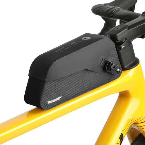 Rhinowalk Sacoche de cadre de vélo de 1 L avec rabat magnétique, entièrement étanche et stable, sac de cadre de vélo professionnel, accessoires de cyclisme pour VTT et vélo de route - L