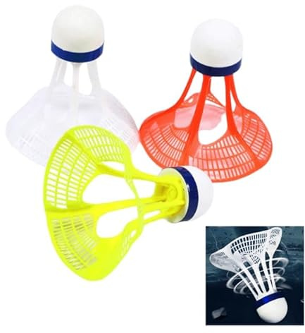GodtKowty 3-Pack Windproof Badminton Shuttlecocks, Outdoor Nylon Shuttlecocks with Enhanced Stability and Durability, Multi-Color Set (White, Green, Orange) for Training and Skill Development