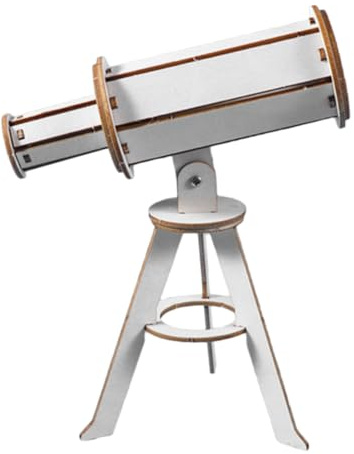 Milisten Wooden Diy Telescope Toy Science Education Kit for Kids Children Creative Intelligence Craft Educational Toy for School Stem Learning and Experiment