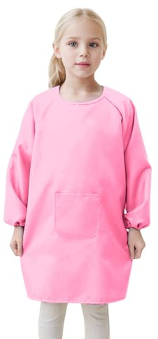 Kids Art Smock Painting Apron, Long Sleeve Painting Pottery School Boys Girls Painting Smock Childrens Apron Art Craft Long Sleeve Cooking Painting Smock 2-12 Years